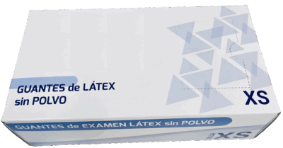 Guantes de LÁTEX sin polvo - caja sin personalizar