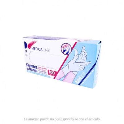 GUANTES NITRILO S/P AZUL MEDICALINE 100u.