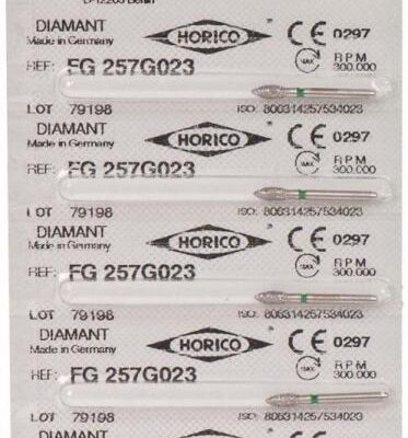 Etiquetas de productos odontológicos personalizados Horico para restauraciones dentales.