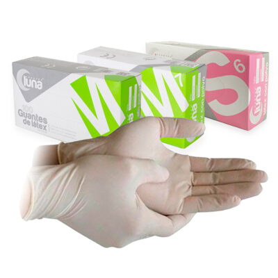 GUANTES LATEX S/POLVO LUNA 100u.