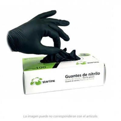 GUANTES NITRILO NEGROS 100u.