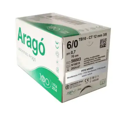 SUTURA PTFE 5/0 3/8 CIRCULO AG.12mm P.CORTANTE 12u