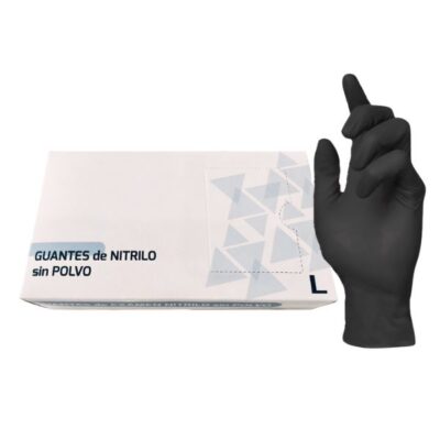 Guantes de NITRILO sin polvo - EXAMEDIC - Negro
