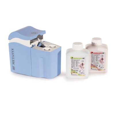 Desinfectante de Aspiraciones y Separadores de Amalgama Green&Clean M2 Kit 2 botellas 500ml (Rojo + Verde), Dosificador Metasys