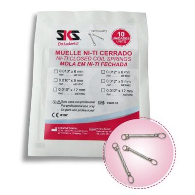 Muelle NiTi Cerrar Espacios 0,010mm y 0.012mm Ortodoncia Bolsa 10uds. SKS Dental