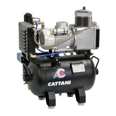 Compresor de aire dental Cattani para uso en odontología, con tecnología avanzada y alta eficiencia en productos odontológicos personalizados. Ideal para clínicas dentales profesionales.