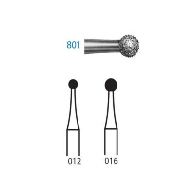 Fresa Diamante 801.315 FG Largo Bola Cirugía Clínica 5 uds Komet