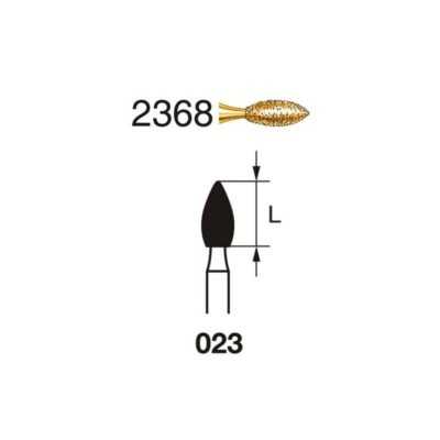 Fresa Diamante FG 2368.314.023 Serie 2000 Huevo Clínica 5 uds Komet