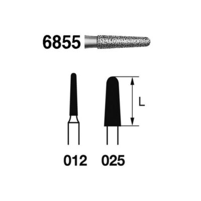 Fresa Diamante FG 6855.314 Clínica Grueso Cónico 5 uds Komet