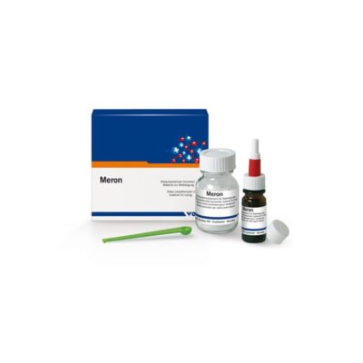 Resina de montaje odontológico Meron para prótesis personalizadas y fijaciones dentales, fácil de aplicar y de alta precisión, ideal para odontólogos y laboratorios dentales.