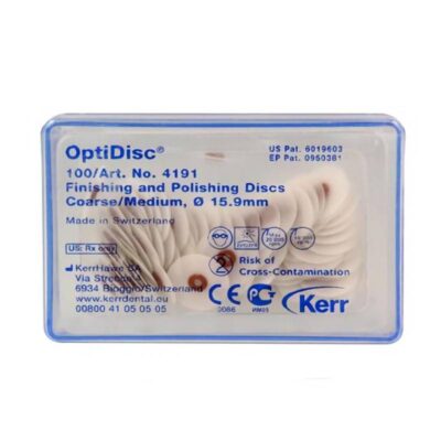 OptiDisc discos de pulido y acabado dentales para odontología, disponibles en diferentes tamaños, utilizados en tratamientos dentales con alta precisión y seguridad.