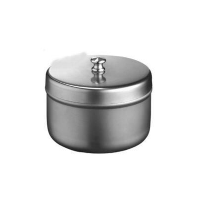 TARRO PARA ALGODON C/TAPA INOX 120X80mm.