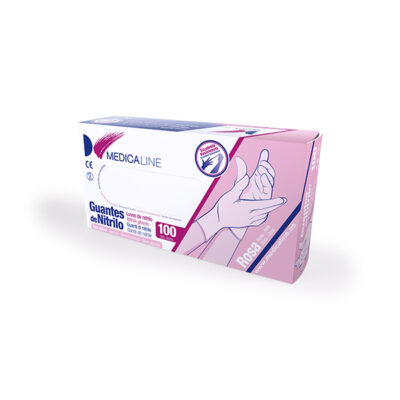 GUANTES NITRILO S/P ROSA X-PEQ. 100u