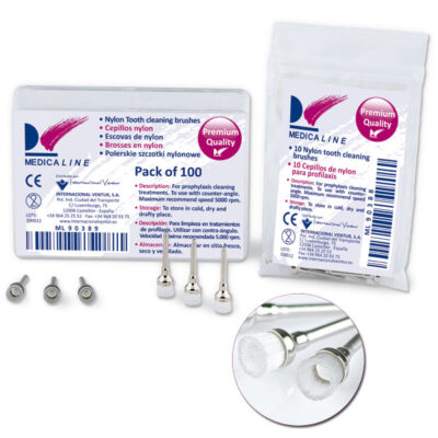 CEPILLOS PROFILAXIS NYLON TRANSPARENTES 100u.