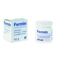 Férmin, cemento de zinc-sulfato para obturación dental, envase de 40g, uso en odontología para sellado y restauración, producto de alta calidad para profesionales dentales.