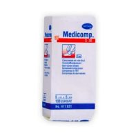 HA31205 Compresas de no-tejido Medicomp S30 para odontología, tamaño 5x5 cm, paquete de 100 unidades, ideales para procedimientos dentales y enfatizando la personalización de productos odontológicos.