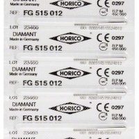 Etiquette denta de alta calidad de HORICO para productos odontológicos personalizados, marca DIAMANT, con referencia FG 515 012 y certificación CE, fabricada en Alemania.