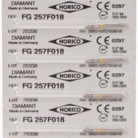 Etiqueta de productos odontológicos personalizados de Horico con código QR y detalles técnicos para uso profesional.