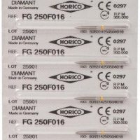 Etiquetas de productos odontológicos personalizados Horico para restauraciones dentales y accesorios de calidad profesional.