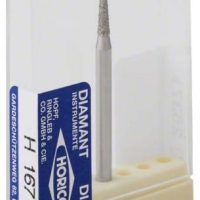 Diamante para odontología, instrumento de ortodoncia personalizado, herramienta dental de precisión en estuche de protección.