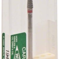 Carbide dental bur personalizado para odontología, herramienta de alta precisión en estuche transparente.