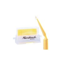 Microbrush dental guía de limpieza para odontología, en colores amarillo y blanco, ideal para procedimientos odontológicos y aplicaciones personalizadas en clínicas dentales.