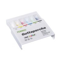 RO55040 Gutta percha dental profesional en presentación de 100 piezas para obturación de conductos dentales, saludable y de alta calidad, ideal para odontólogos especializados.