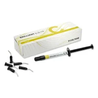 brilliant-bulk-fill-flow-jer-23g Brilliant Bulk Fill Flow, material odontológico para restauraciones dentales, en jeringa con accesorios de aplicación. Perfecto para odontólogos que buscan calidad y precisión en tratamientos restauradores.