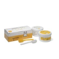 estesil-h2top-putty-material-impresion-kit-a-b-2x300ml Putty Soft para impresiones dentales personalizadas en odontología, con envase y cucharas dosificadoras. Alta precisión y comodidad para profesionales dentales.