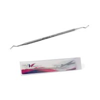 excavador-doble-129-130-inox-17mm Instrumento odontológico personalizado para exámenes y procedimientos dentales en alta precisión.