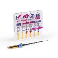 mconic-easy-limas-rotatorias-niti-25mm-6-unidades Limas rotatorias para odontología, kit de 6 piezas de diferentes tamaños, ideal para procedimientos dentales profesionales y personalizados.