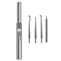 quita-coronas-puentes-automatico-3-ganchos-extractores-desmontables-carl-martin Cureta dental de titanio para odontología, incluida en kit de instrumentos personalizados. Ideal para procedimientos de limpieza y restauraciones bucales en odontología profesional.