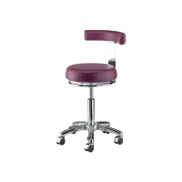 taburete-onyx Asiento dental ergonómico para odontología, con estructura ajustable y tapizado en color burdeos. Ideal para clínicas y consultas odontológicas, garantizando comodidad y precisión en los tratamientos.